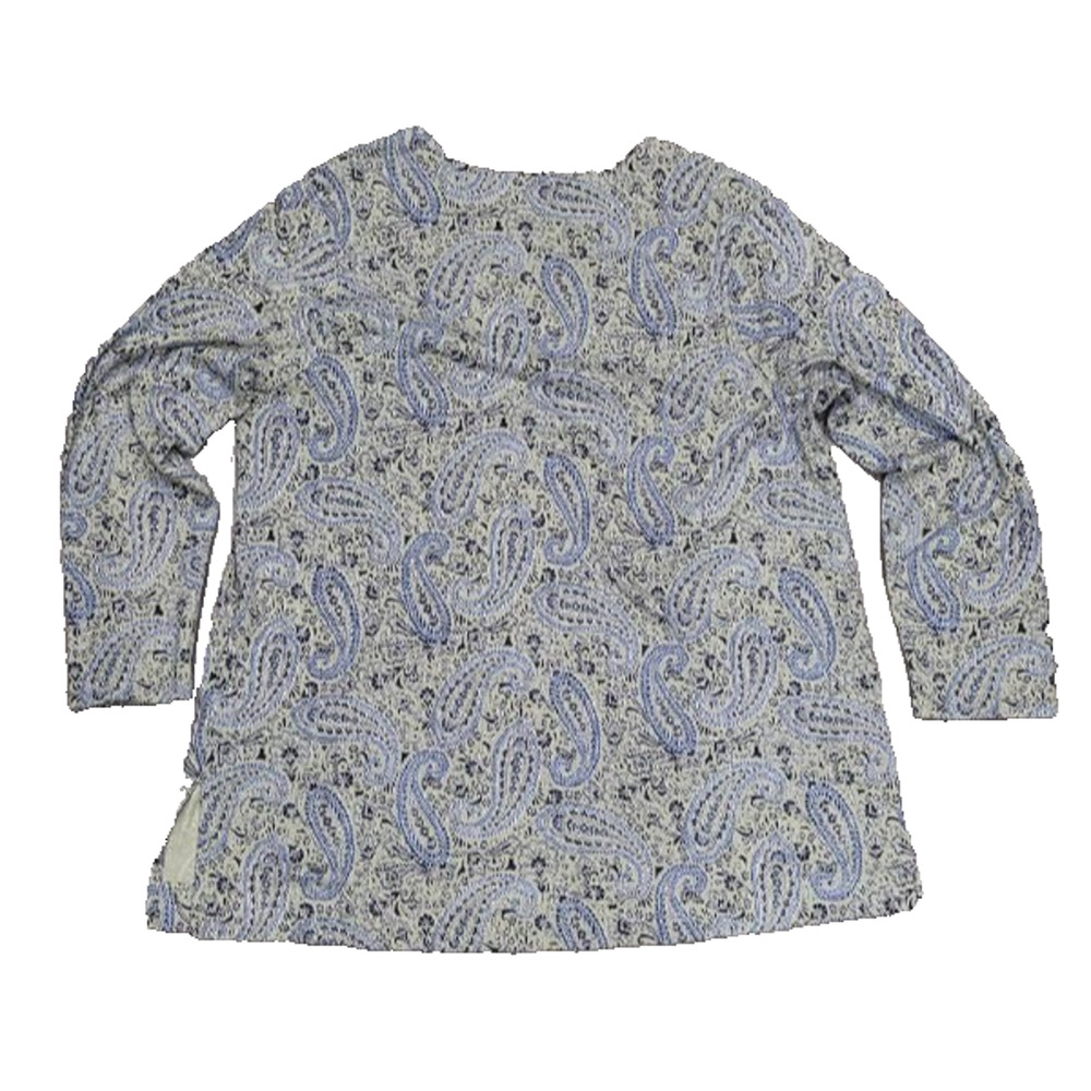 J. Jill SIMPLY SUPIMA cotton women top V-NECK TUNIC Blue XL A004635 - Picture 7 of 7